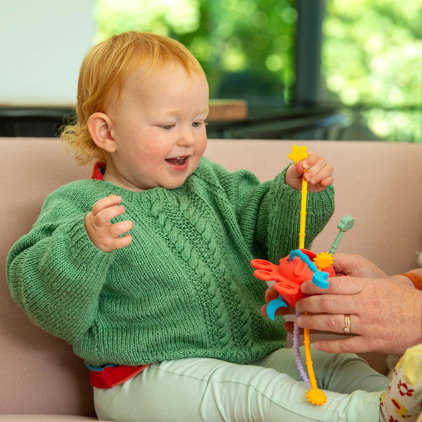 Siliconen trek speelgoed regenboog