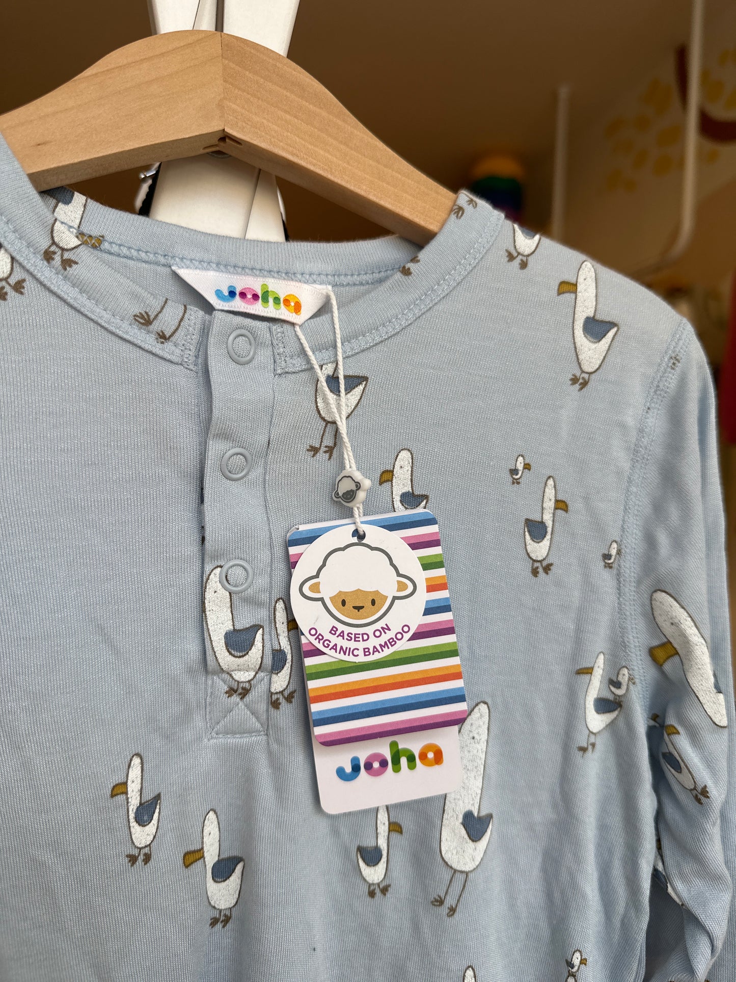 Joha shirt blauw met meeuwen bamboe maat 116/122