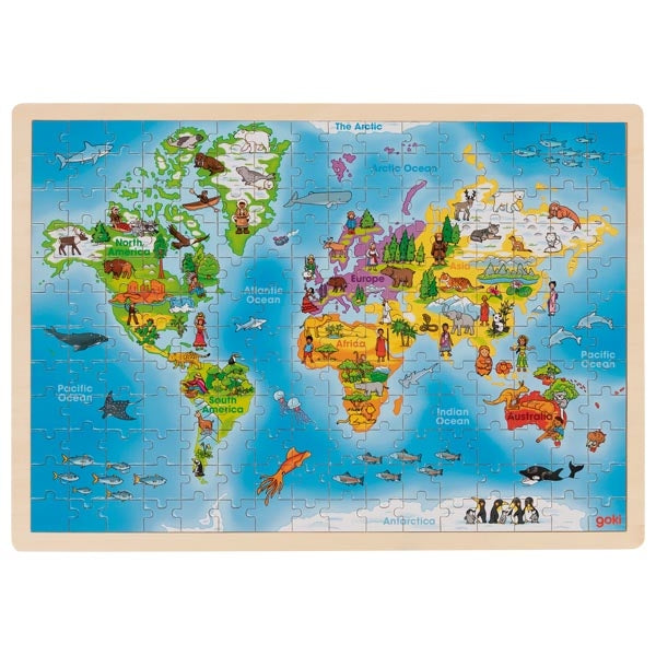 Houten puzzel - Wereld - 192 stukjes