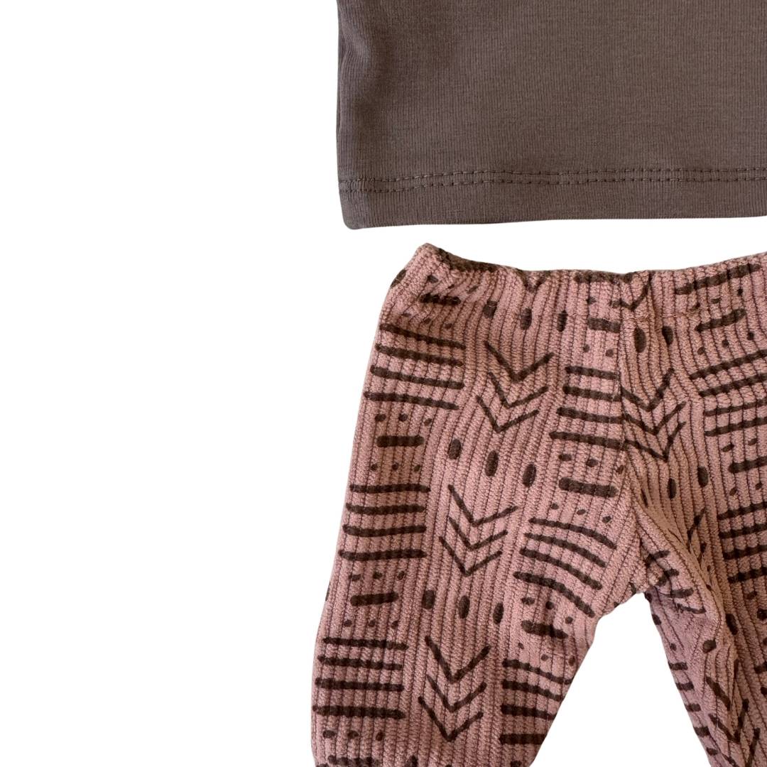 Gordi Poppenkleding - bruin roze setje