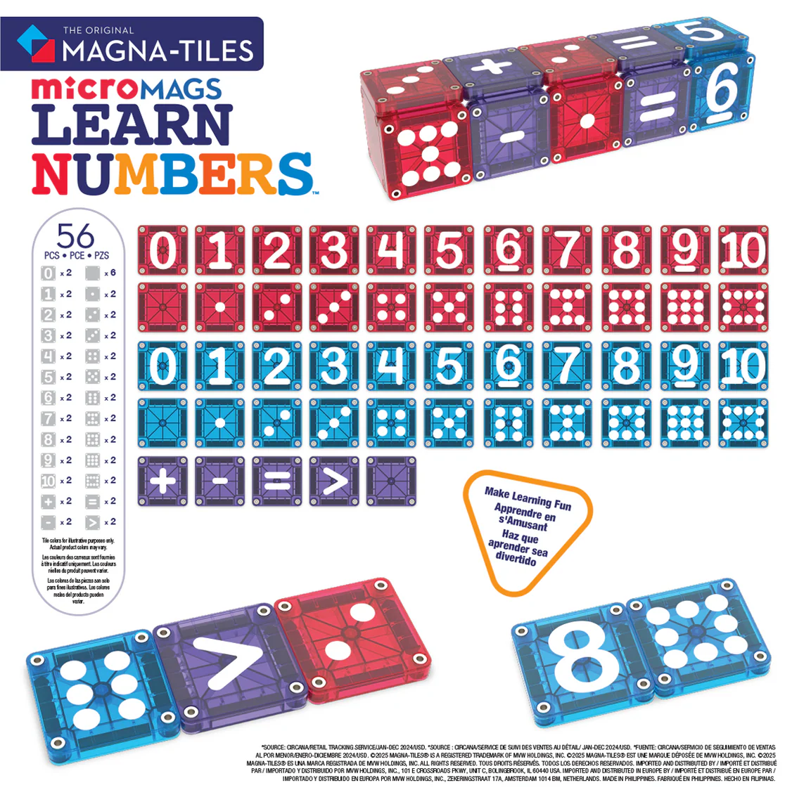 MicroMags Learn Numbers - 56 stuks