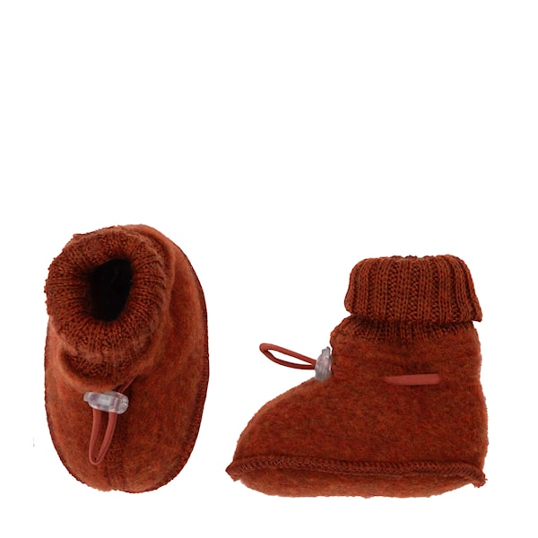 Slofjes wol fleece - Russet