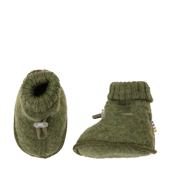 Slofjes wol fleece - Dark Olive