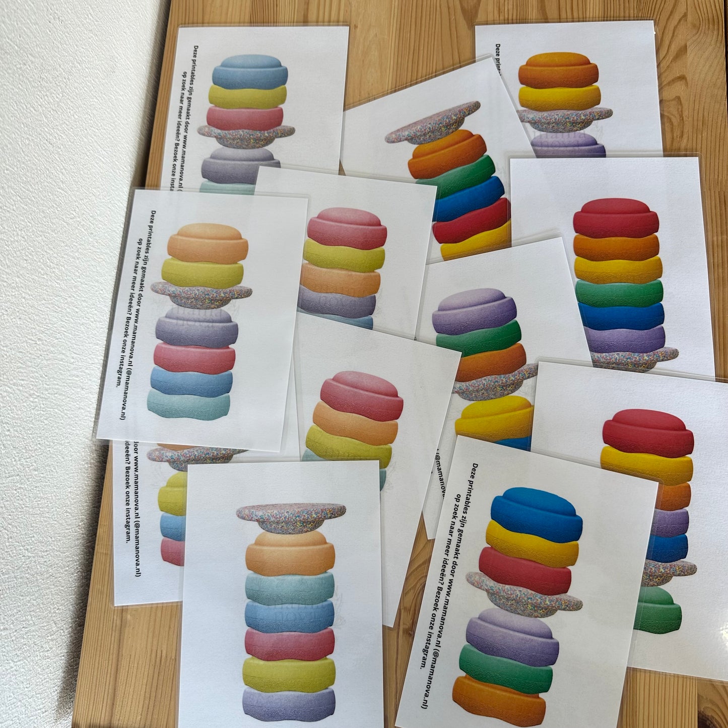 Stapelstein kleuren stapelspel 2.0 super confetti | geprint & gelamineerd