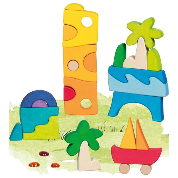 Landschap puzzel bouwblokken Honolulu