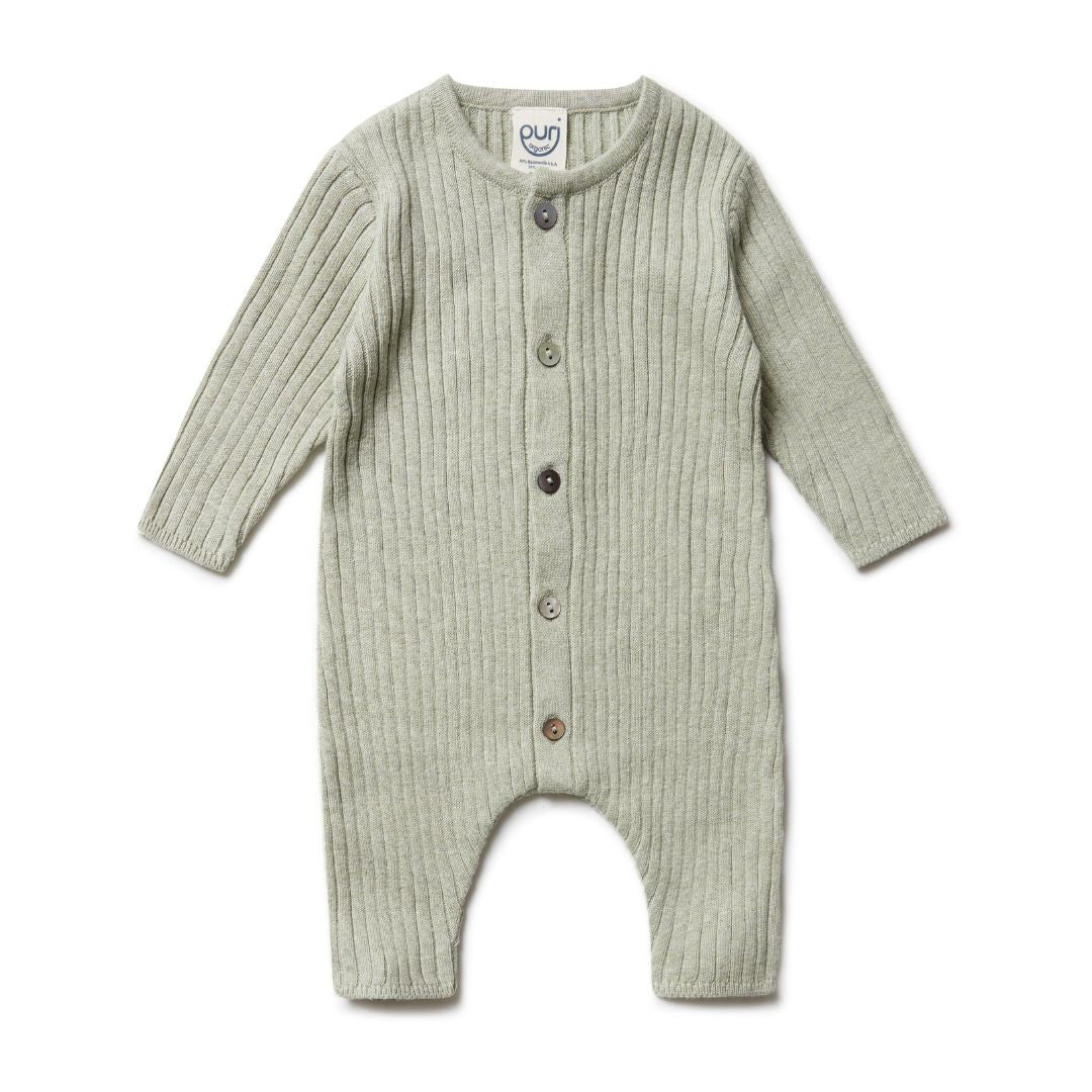 Boxpakje rib - katoen/linnen - salie groen