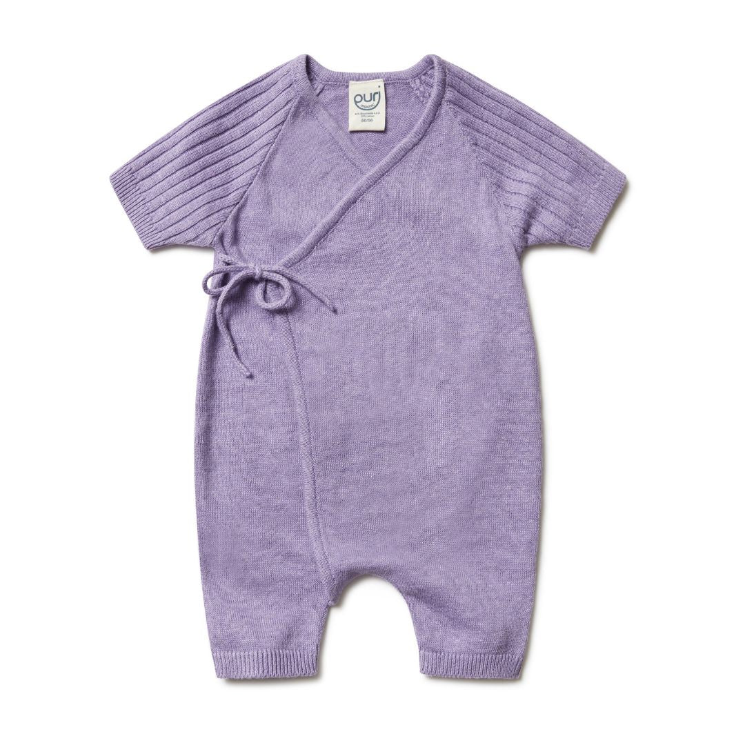 Jumpsuit kort - katoen/linnen - paars