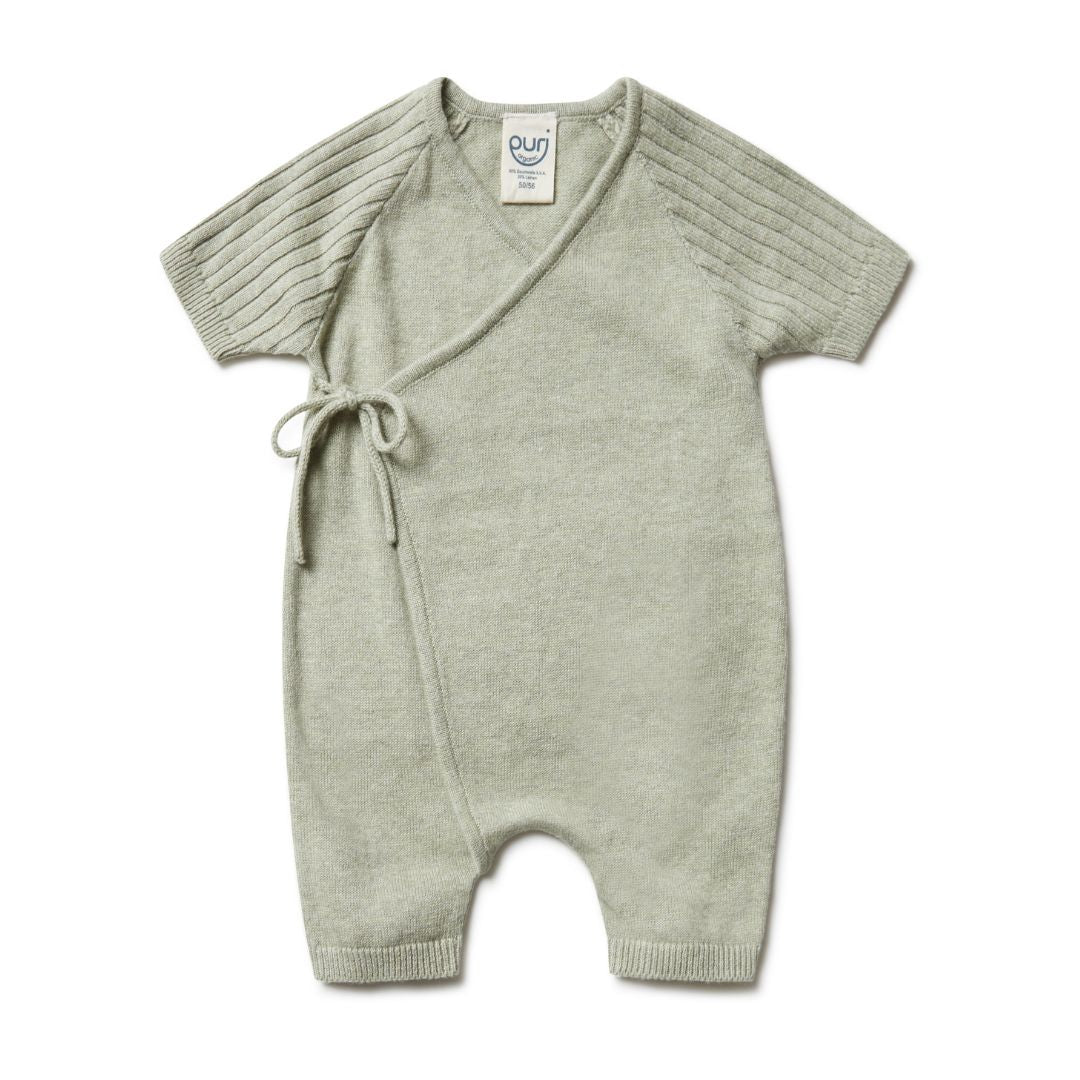 Jumpsuit kort - katoen/linnen - salie groen