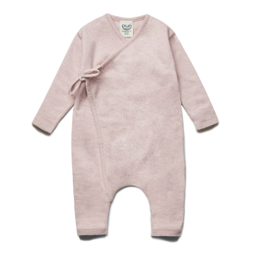 Boxpakje overslag - katoen/zijde - roze