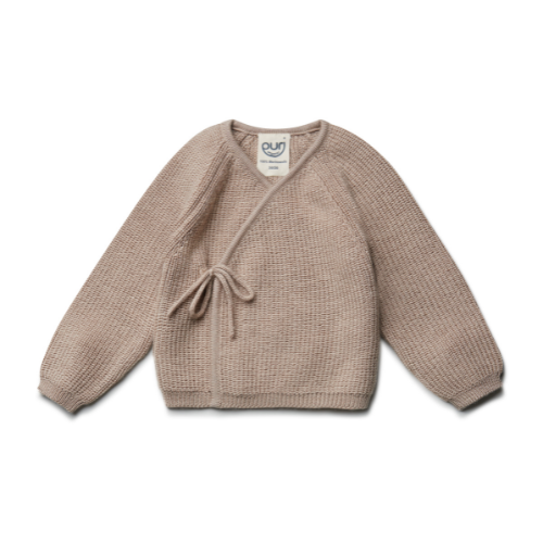 Overslag vestje gebreid - Wol - Sand