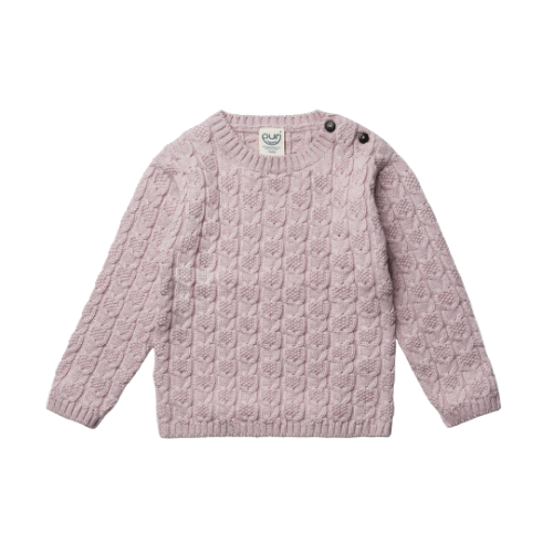 Trui gebreid - katoen/wol - roze