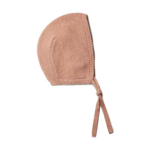 Strikmutsje - katoen/wol - brick