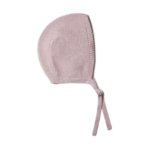 Strikmutsje - katoen/wol - roze