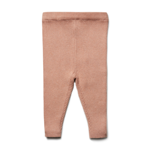Legging rib - katoen/wol - brick