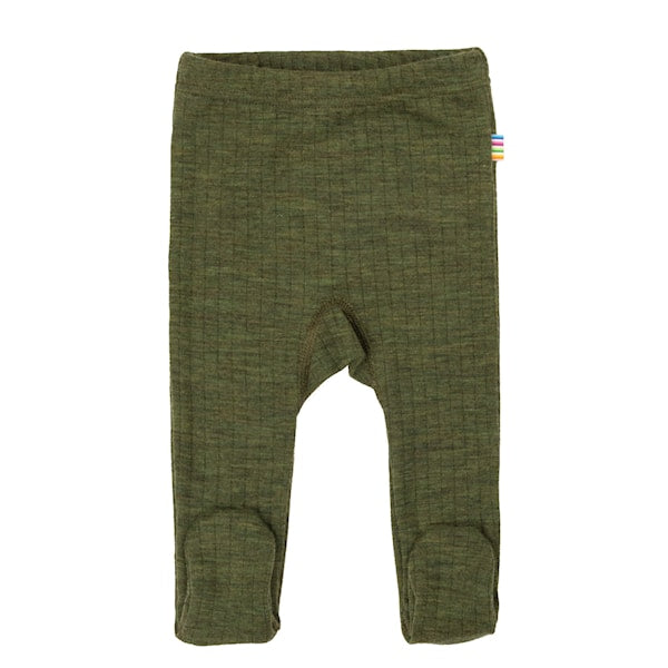 Broekje met voetjes - Wol - Dark Olive