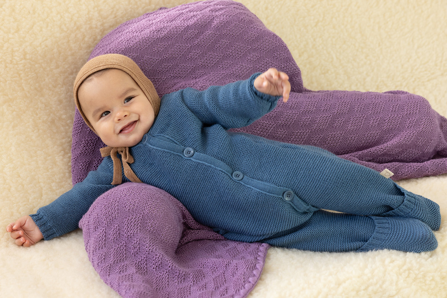 Dekentje Wol - Dove Blue