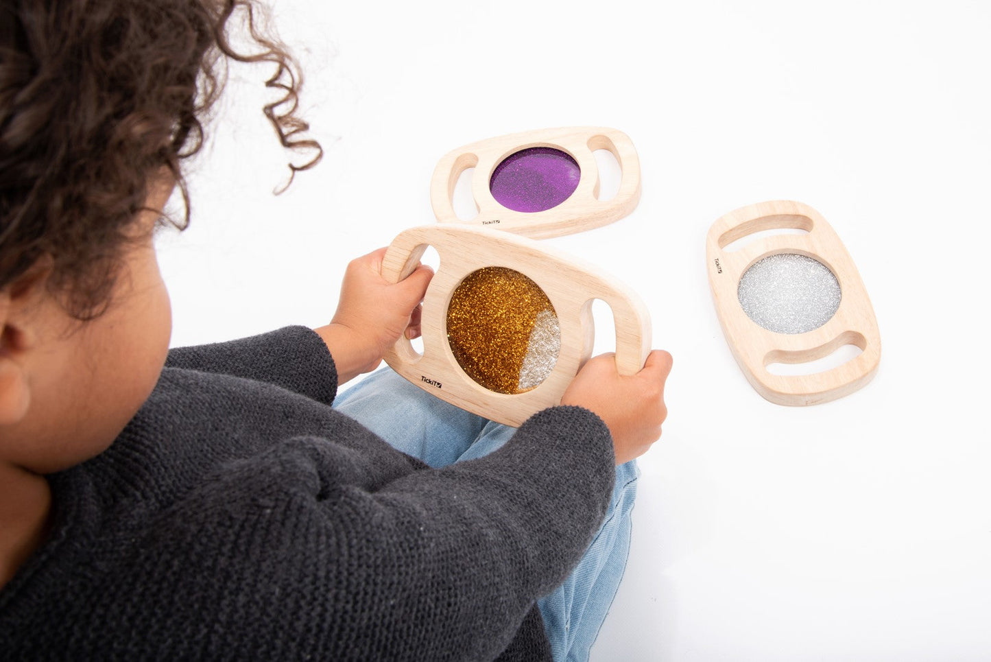 Easy Hold Glitterpanelen hout - set van 3