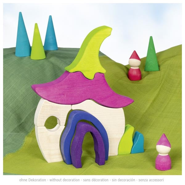 Houten feeën huisje - Aubergine