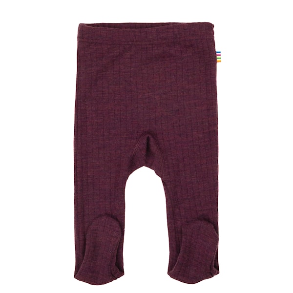 Broekje met voetjes - Wol - Plum