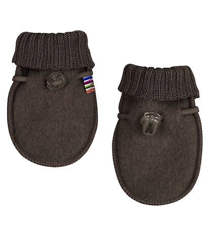 Wantjes wol fleece donkerbruin