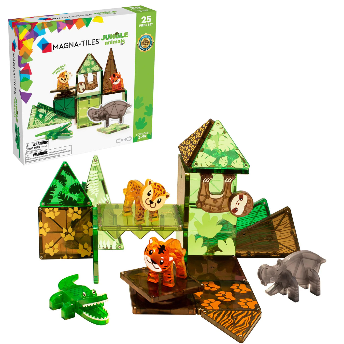 Magnetische tegels - Jungle Dieren - 25 stuks