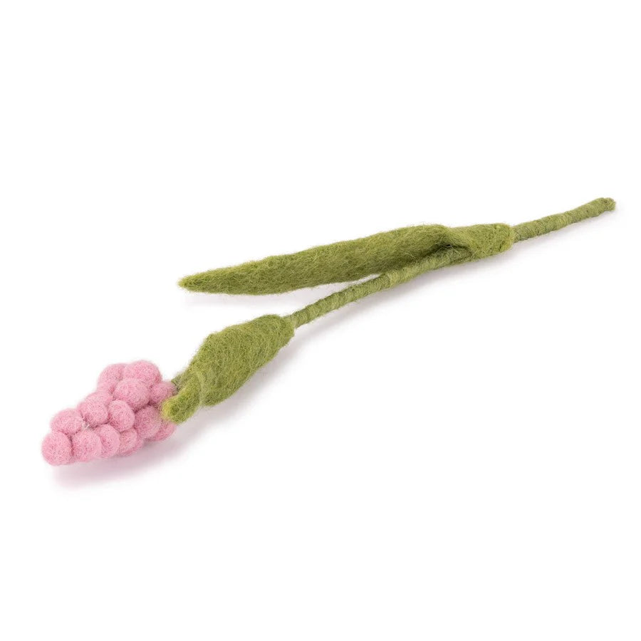 Bloem van wolvilt - Druifje - Roze