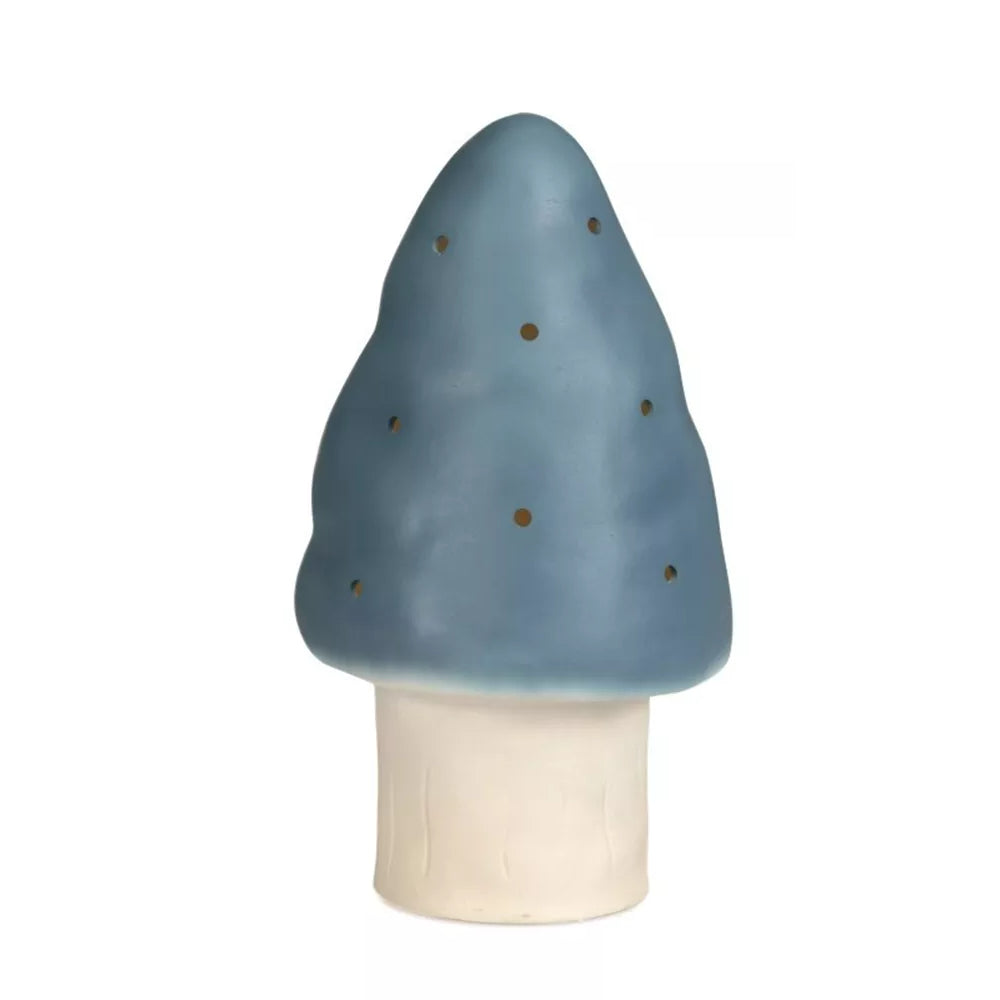 Vintage Paddestoel Lamp - Jeans Blauw - 15x28cm