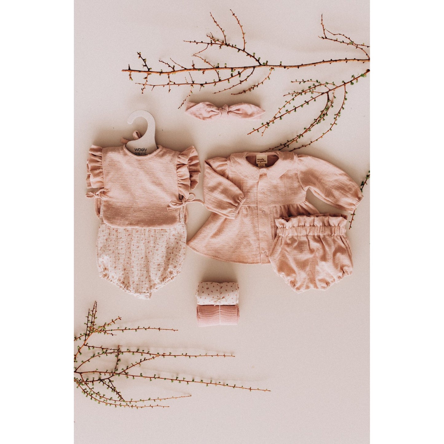 Wooly Organic Slabbetje - Waterproof - Light Old Pink