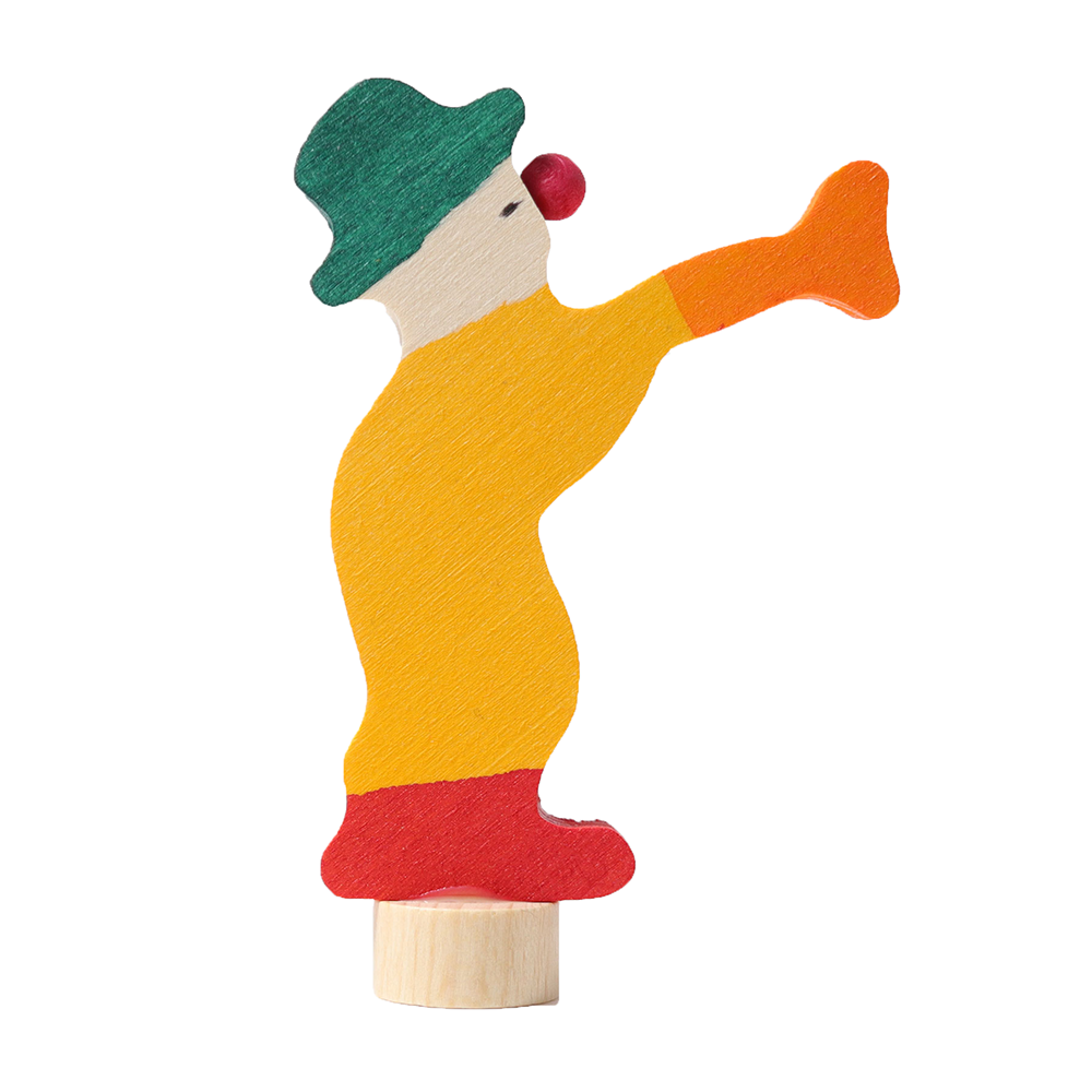 Grimms steker clown met trompet