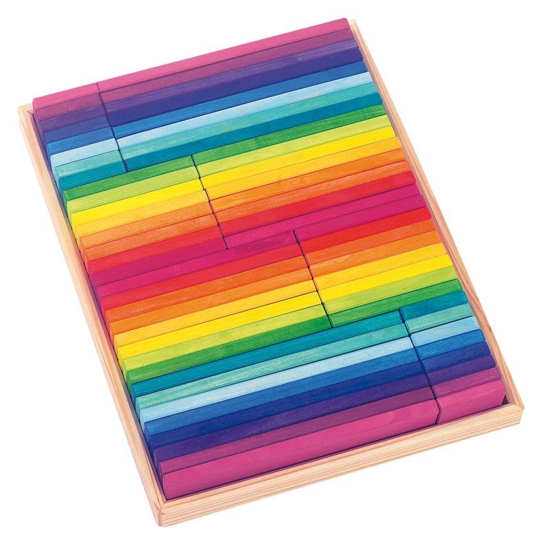Regenboog bouwblokken [64 delig] - Mama Nova