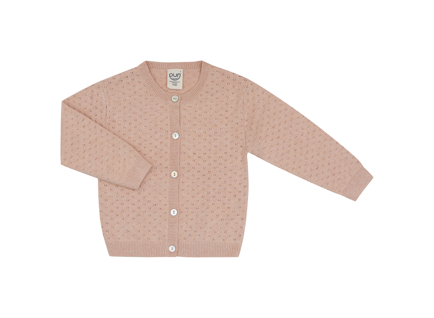 Vest katoen zijde ajour almond