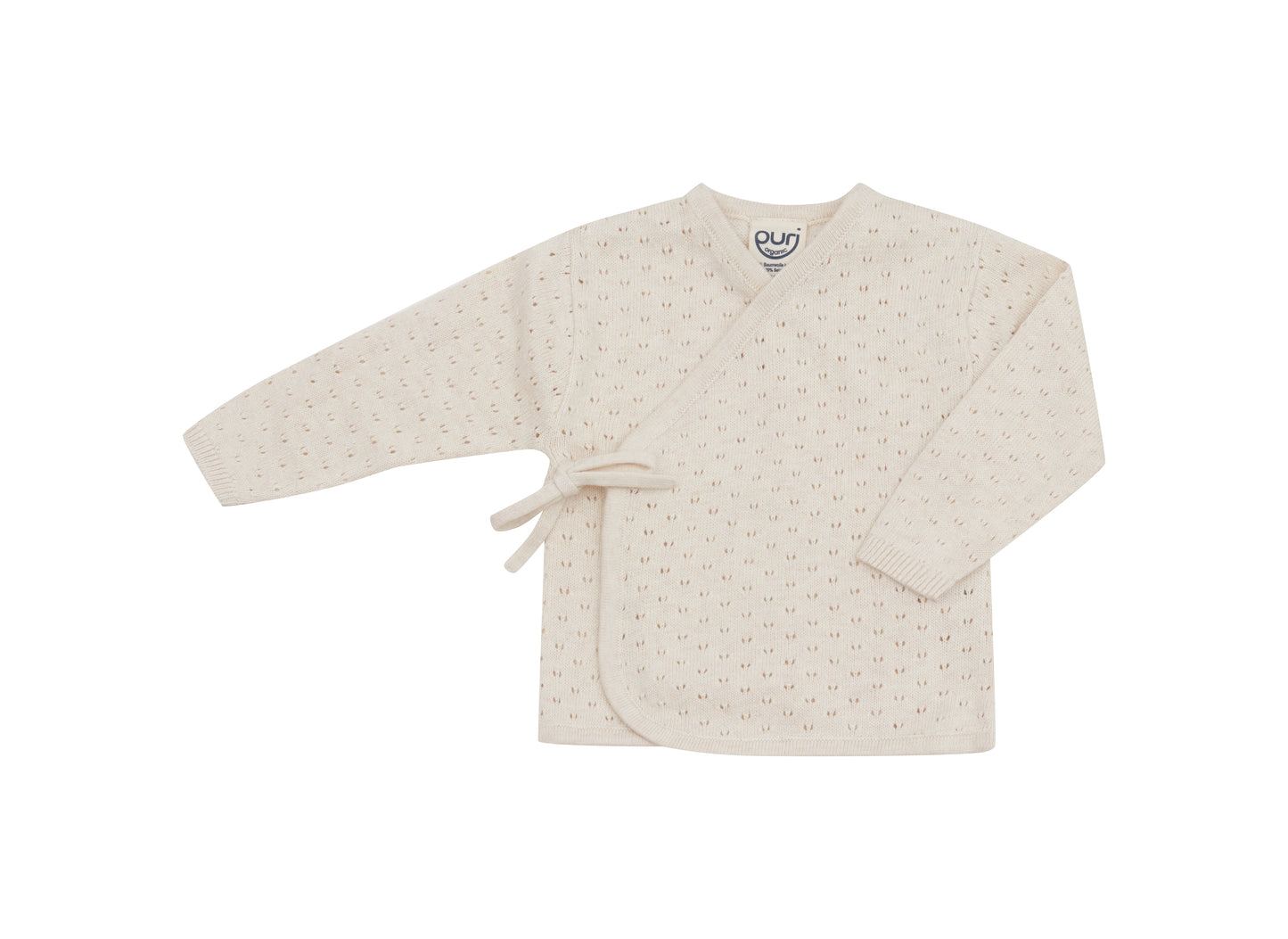 Overslagvestje katoen zijde ajour natur