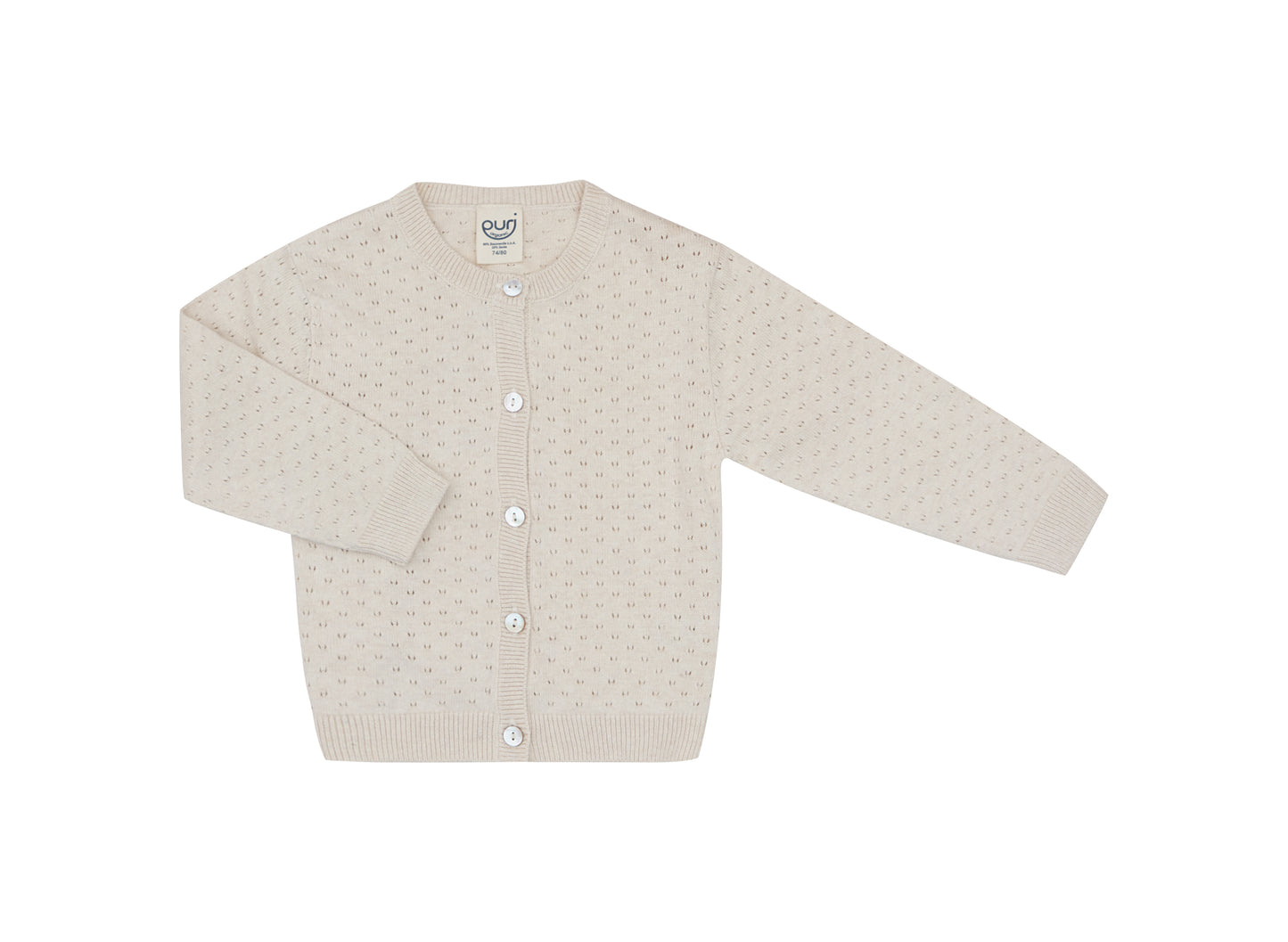 Vest katoen zijde ajour natur