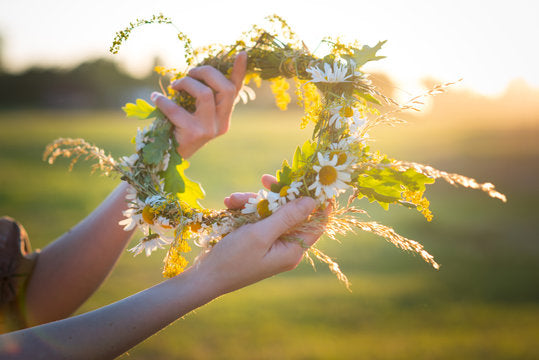 Midzomerfeest krans bloemen