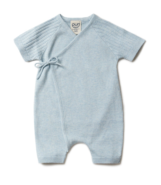 Boxpakje - korte mouw - katoen/zijde - lichtblauw