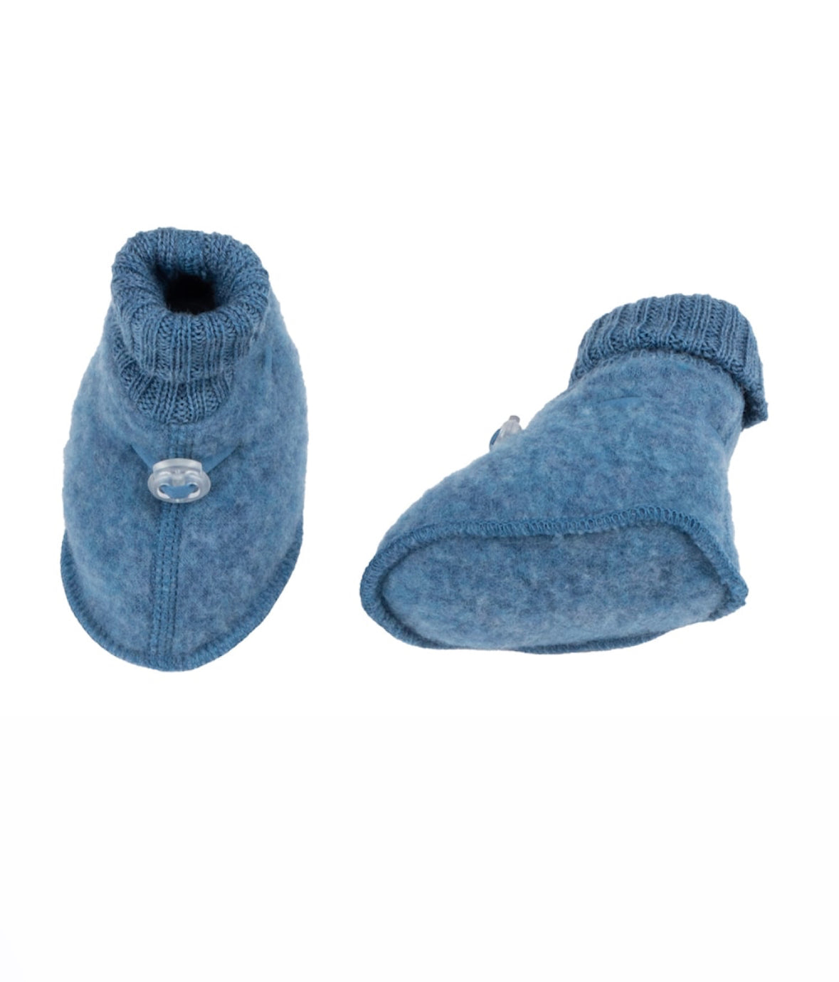 Slofjes wol fleece denim blue