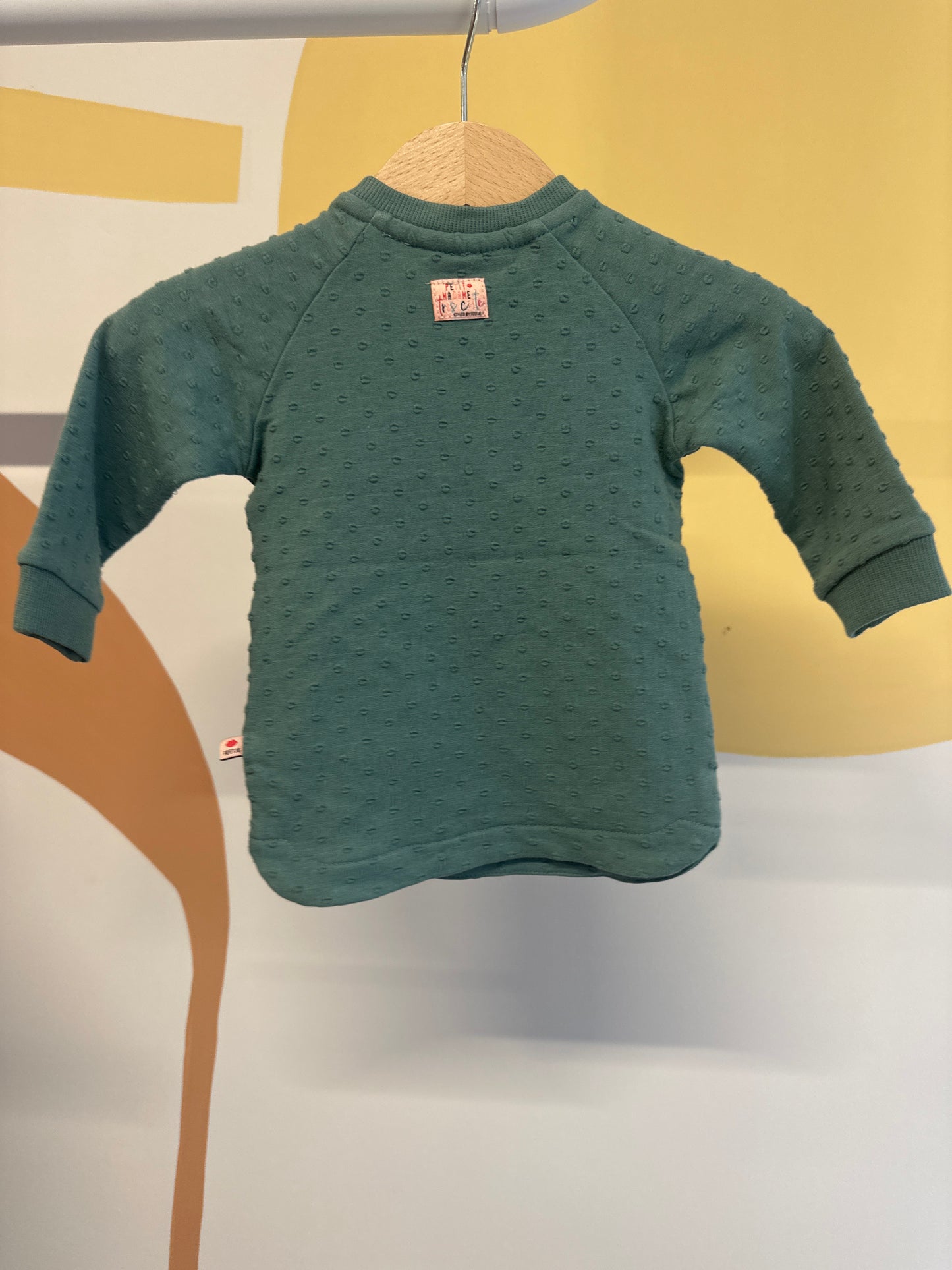 Jurkje Feetje groen met tekst (biologisch katoen)