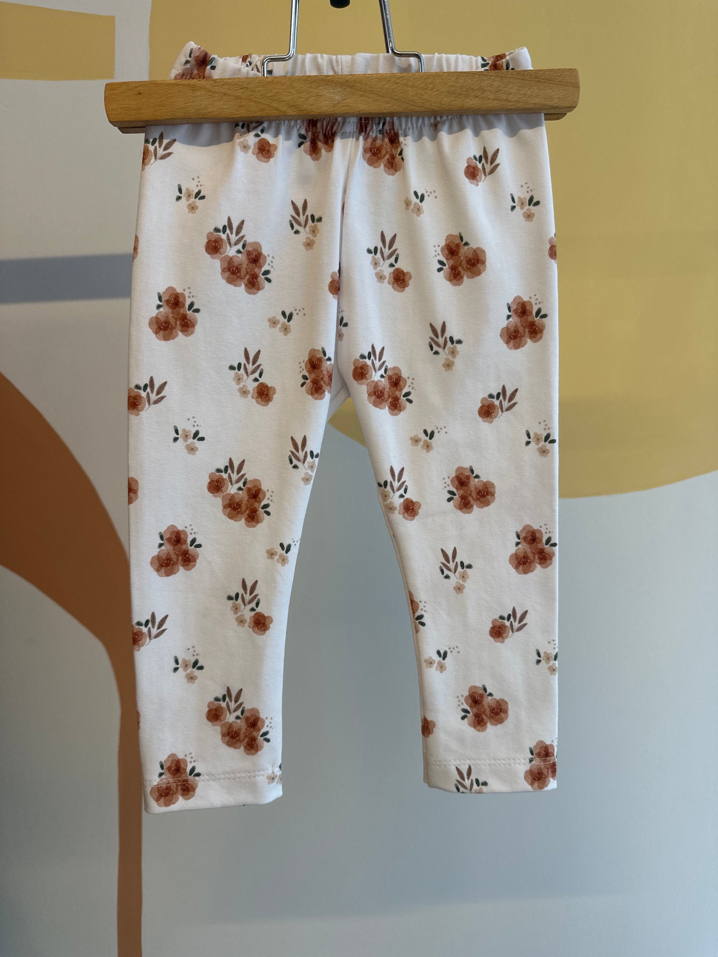Legging wit met terra bloemetjes