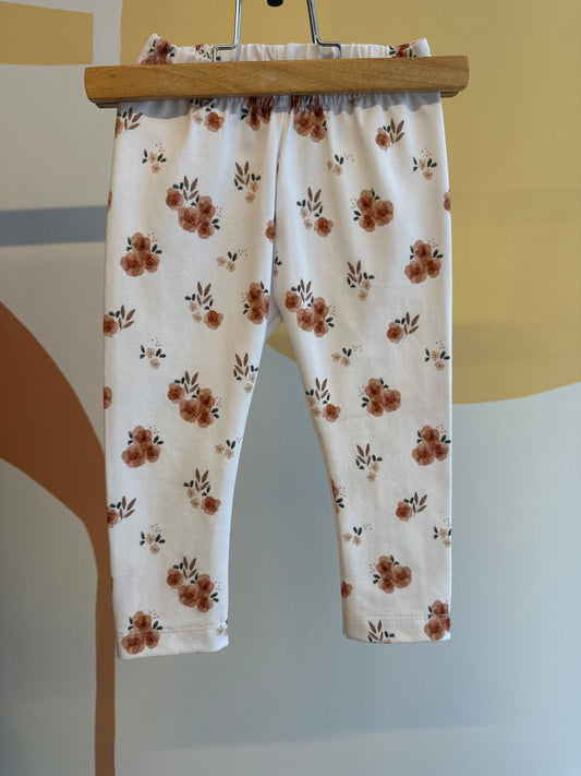 Legging wit met terra bloemetjes