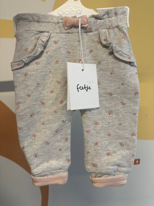 Broekje Feetje roze bloemetjes biologisch katoen