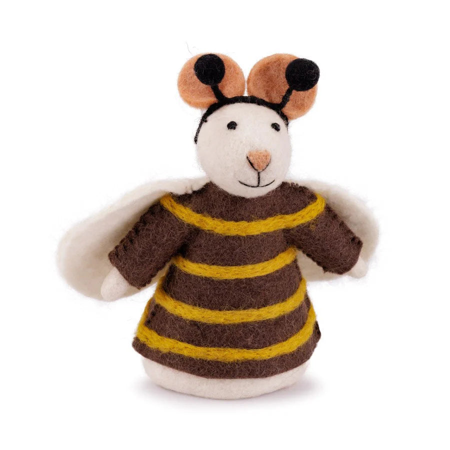 Decoratie muis van wolvilt - Bij