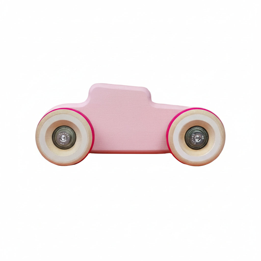 Chunkies No. 04 - Houten Roze Speelgoedauto - The Hot Rod