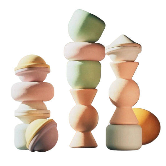 Treats - Houten Stapel- en Tolspel - Pastel - 13 stuks