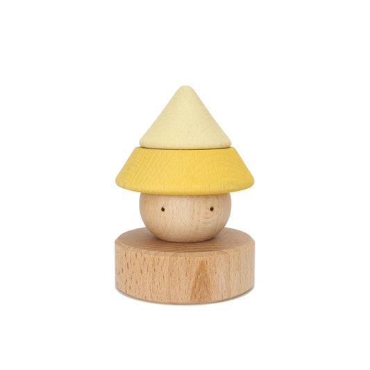 Houten Stapel Hoedjes – Geel