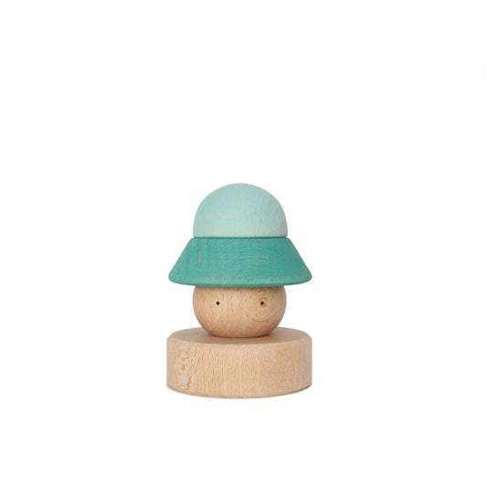Houten Stapel Hoedjes – Turquoise