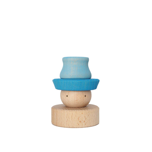 Houten Stapel Hoedjes – Blauw