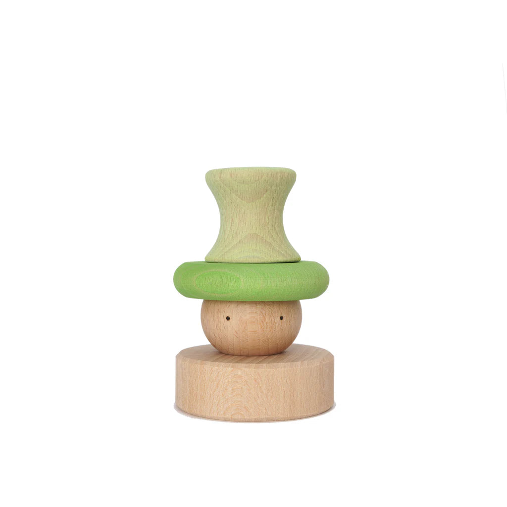 Houten Stapel Hoedjes – Groen