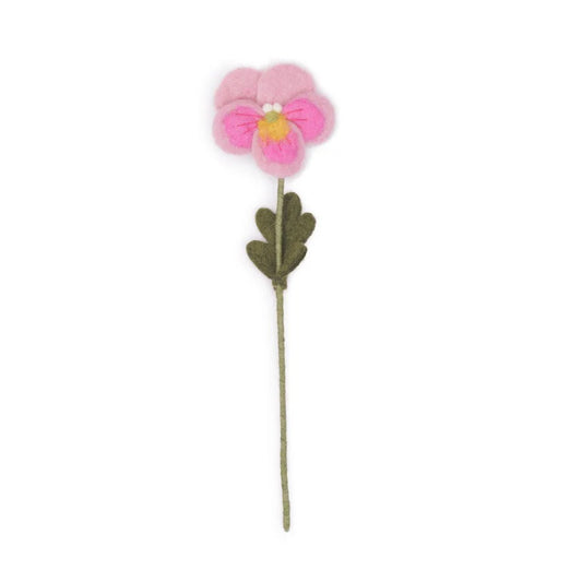 Bloem van wolvilt - Viooltje - Roze
