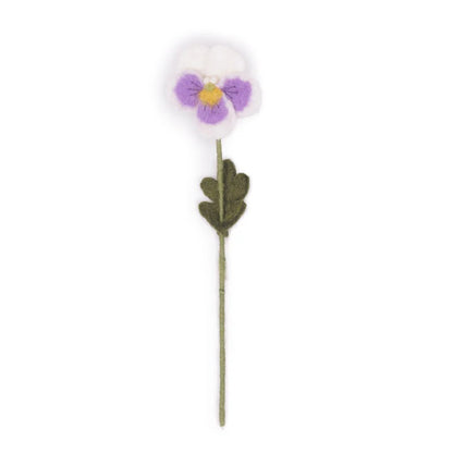 Bloem van wolvilt – Viooltje – Wit met Lila