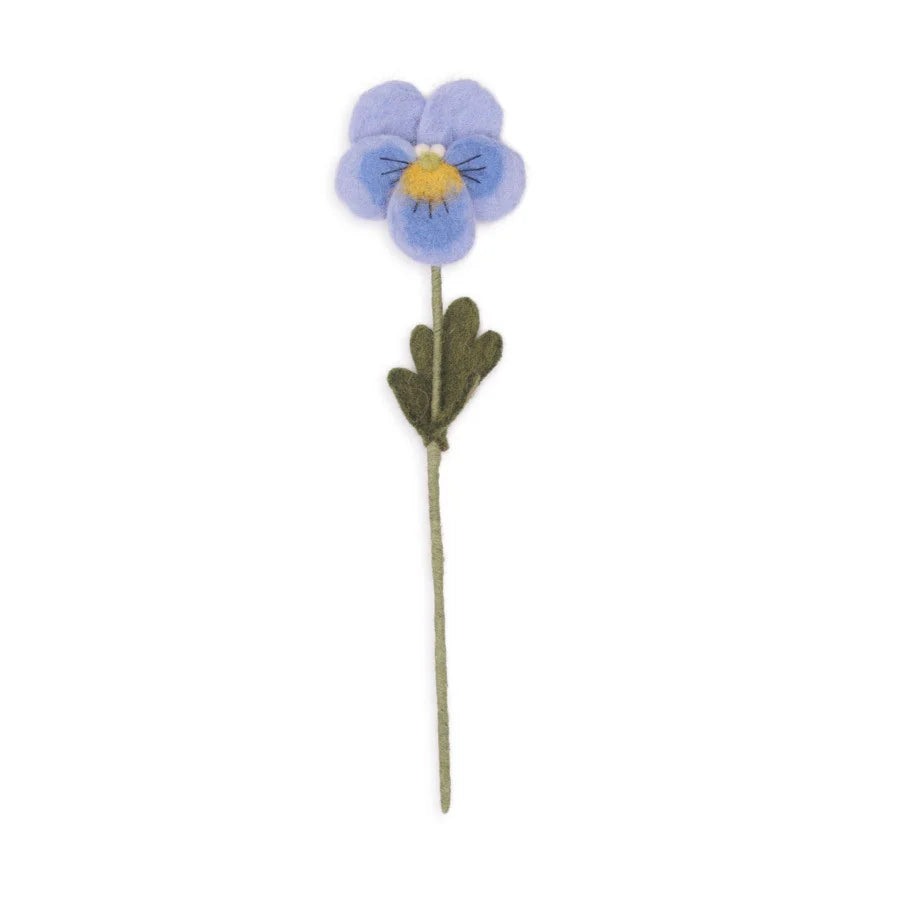 Bloem van wolvilt - Viooltje - Blauw
